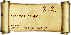 Kreisel Kinga névjegykártya